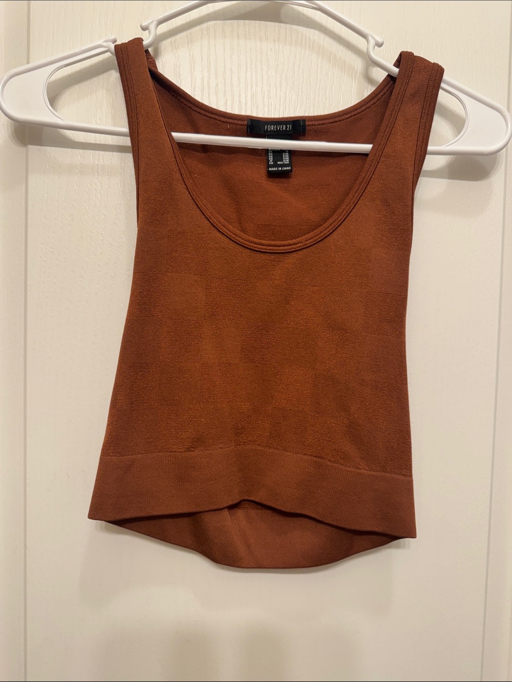 Forever 21 Rust Orange Ribbed Scoop Tank